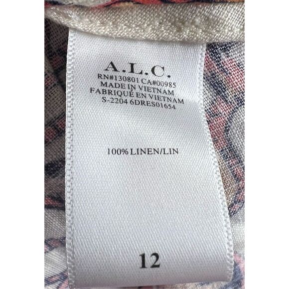 A.L.C. Salina Floral Linen Mini Dress NWOT Size 12 - Picture 9 of 9